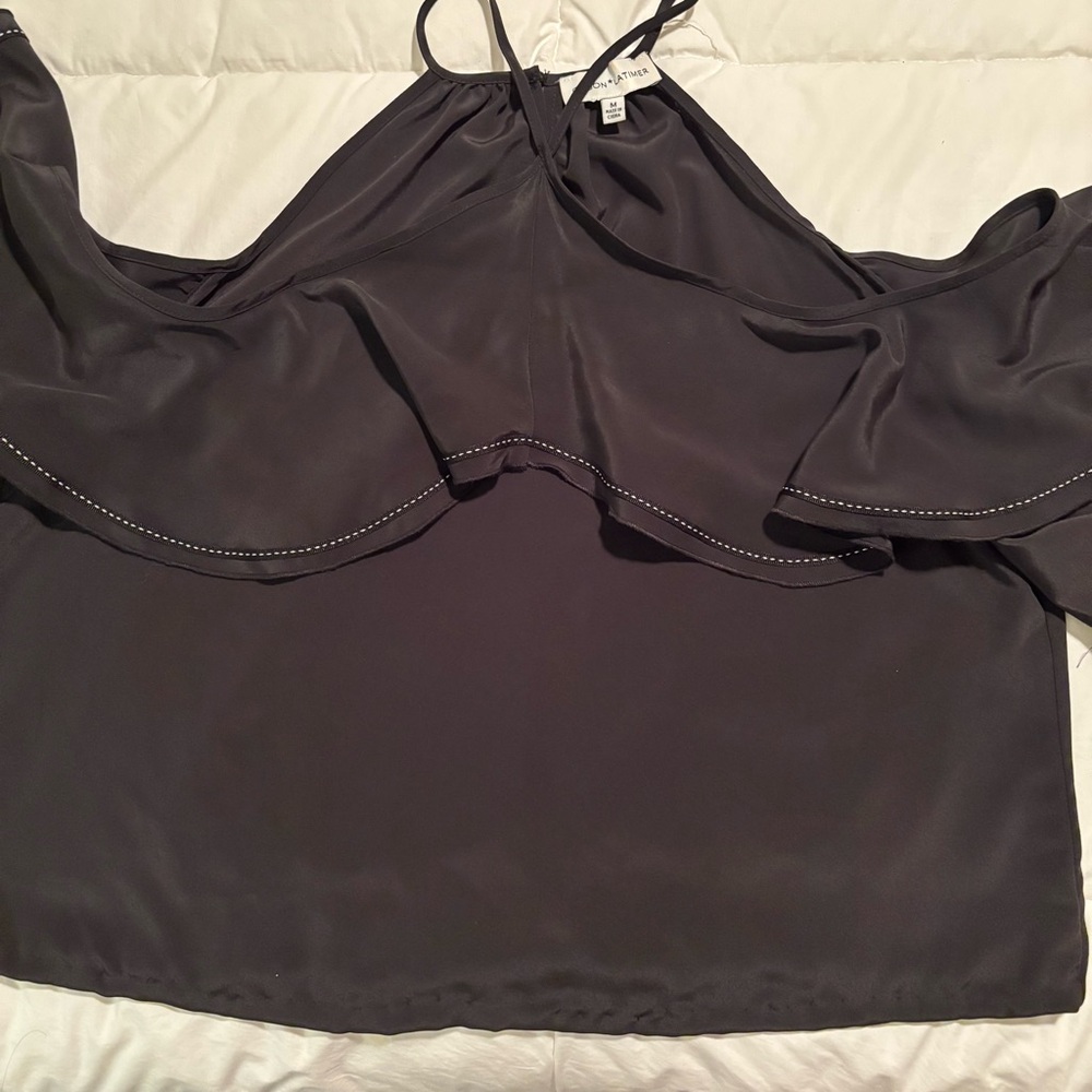 Gibson Latimer Gray Cold Shoulder Top